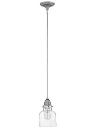 Academy Pendant Light with Bell Shade in English Nickel.